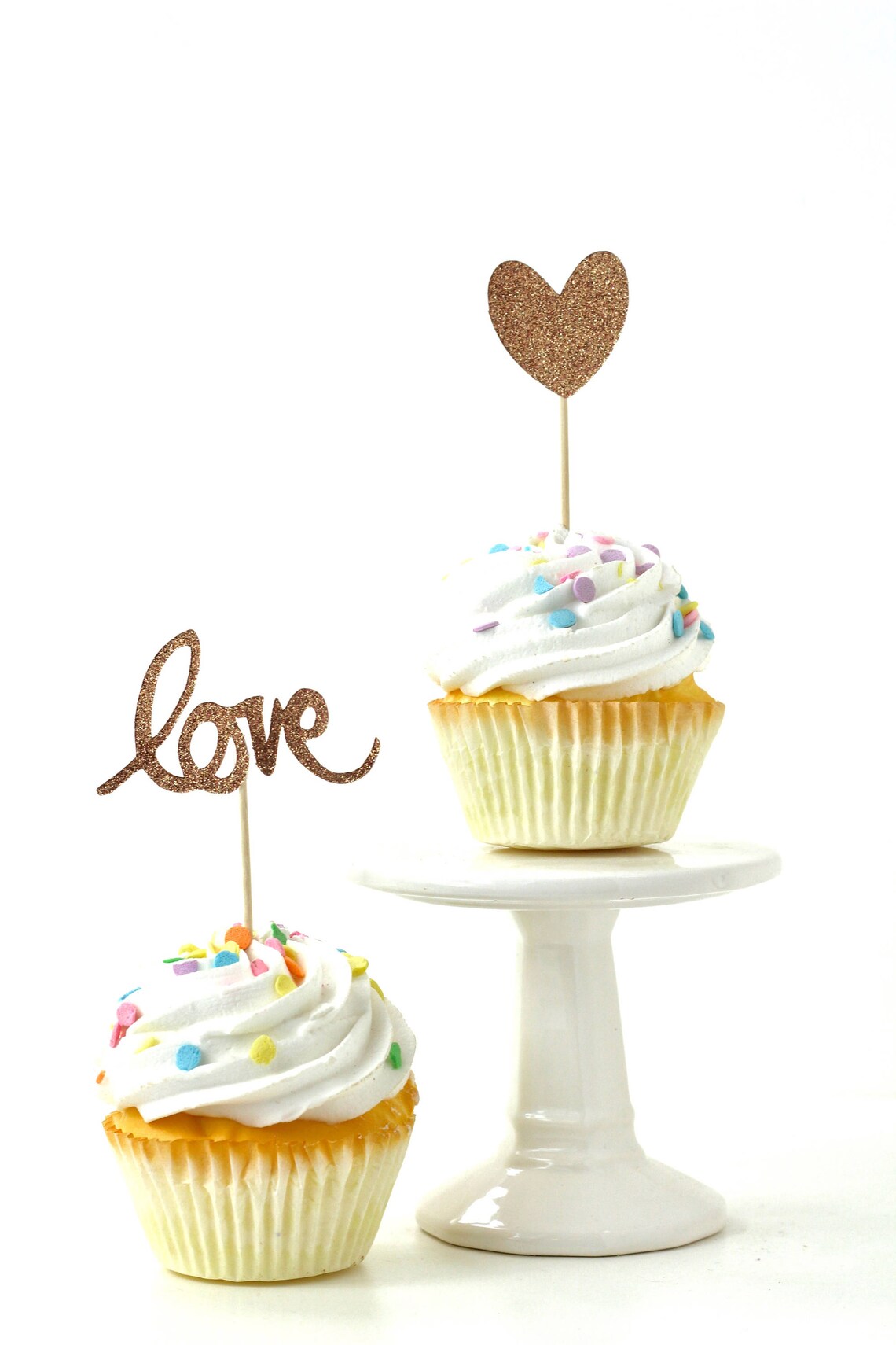 Heart/love Toothpick Toppers Rose Gold Toothpick Topper Etsy