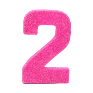 Giant Number 2 Hot Pink 8 2 Smash Cake Prop, Table Deco, XL Glitter ...