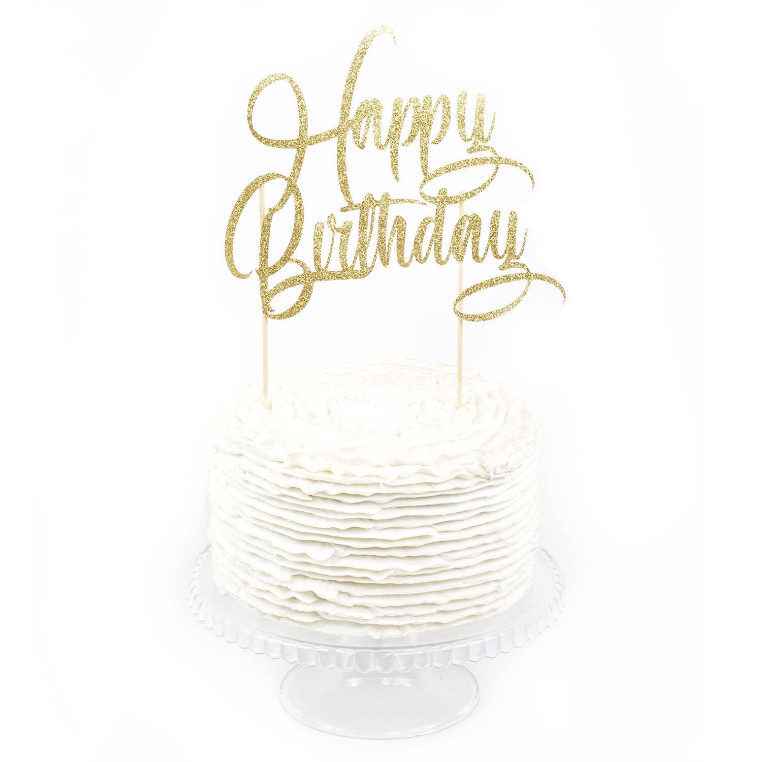 Happy Birthday Script Cactus Wood Cake Topper, , Jamboree