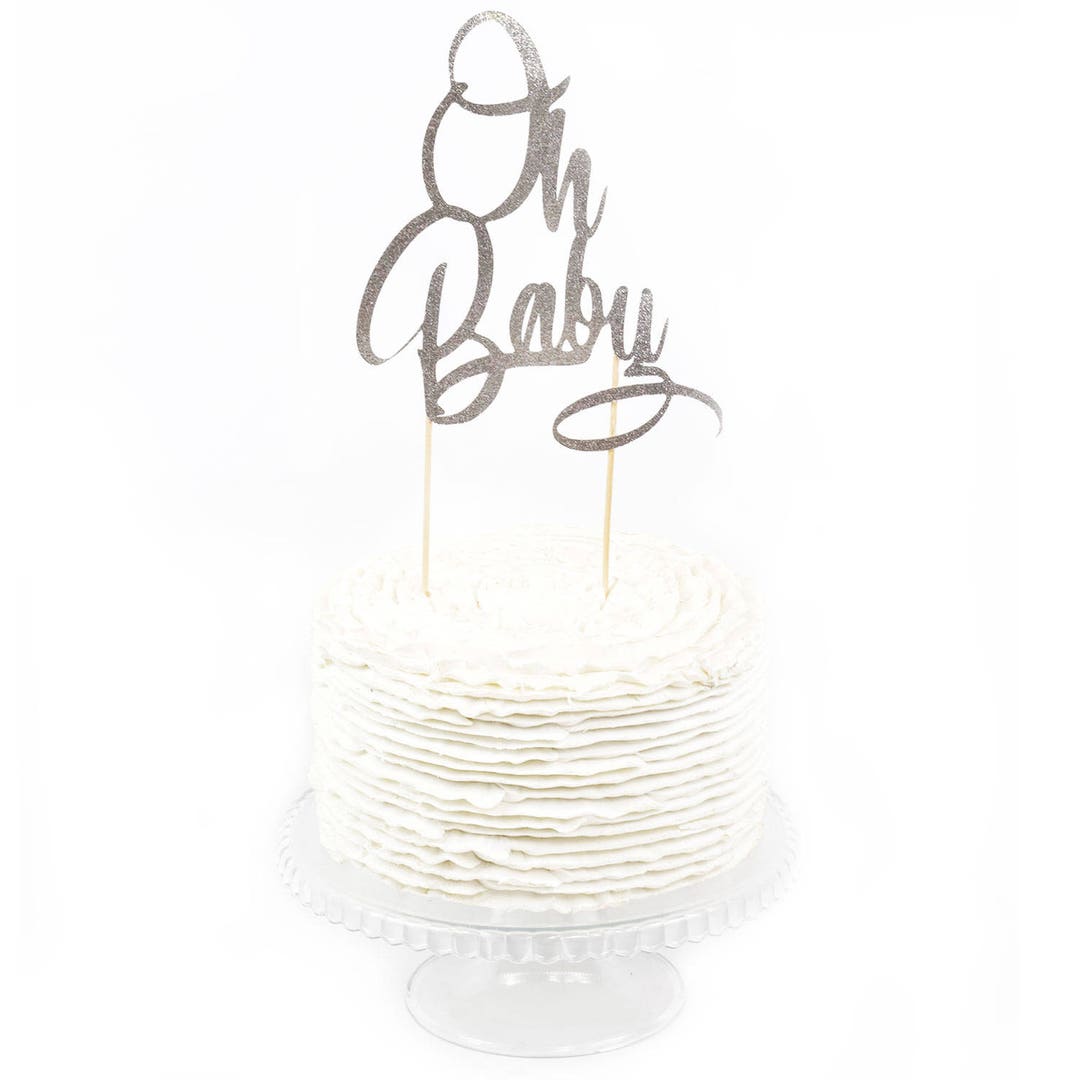 Oh Baby Cake Topper Silver Cake Decoration Baby Shower Etsy UK