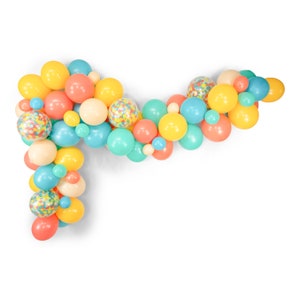 Giant Balloon Garland Kit Peach Mint Teal Coral Mustard Giant Balloon Arch Vintage Summer XL Party Prop, Vintage Balloons image 2