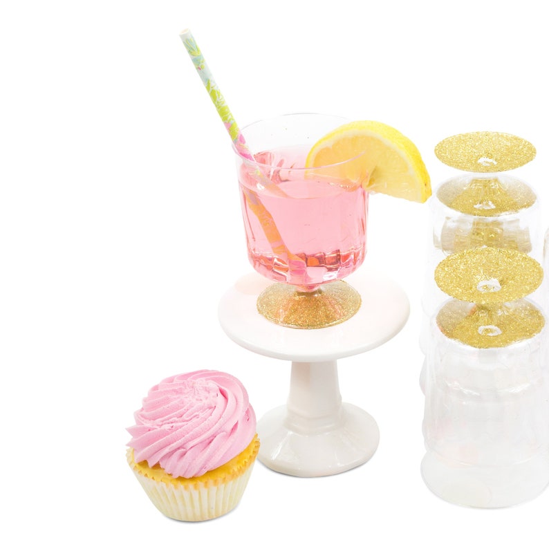 15 Glitter Cups Gold Sparkle Disposable Cup Decorative Etsy