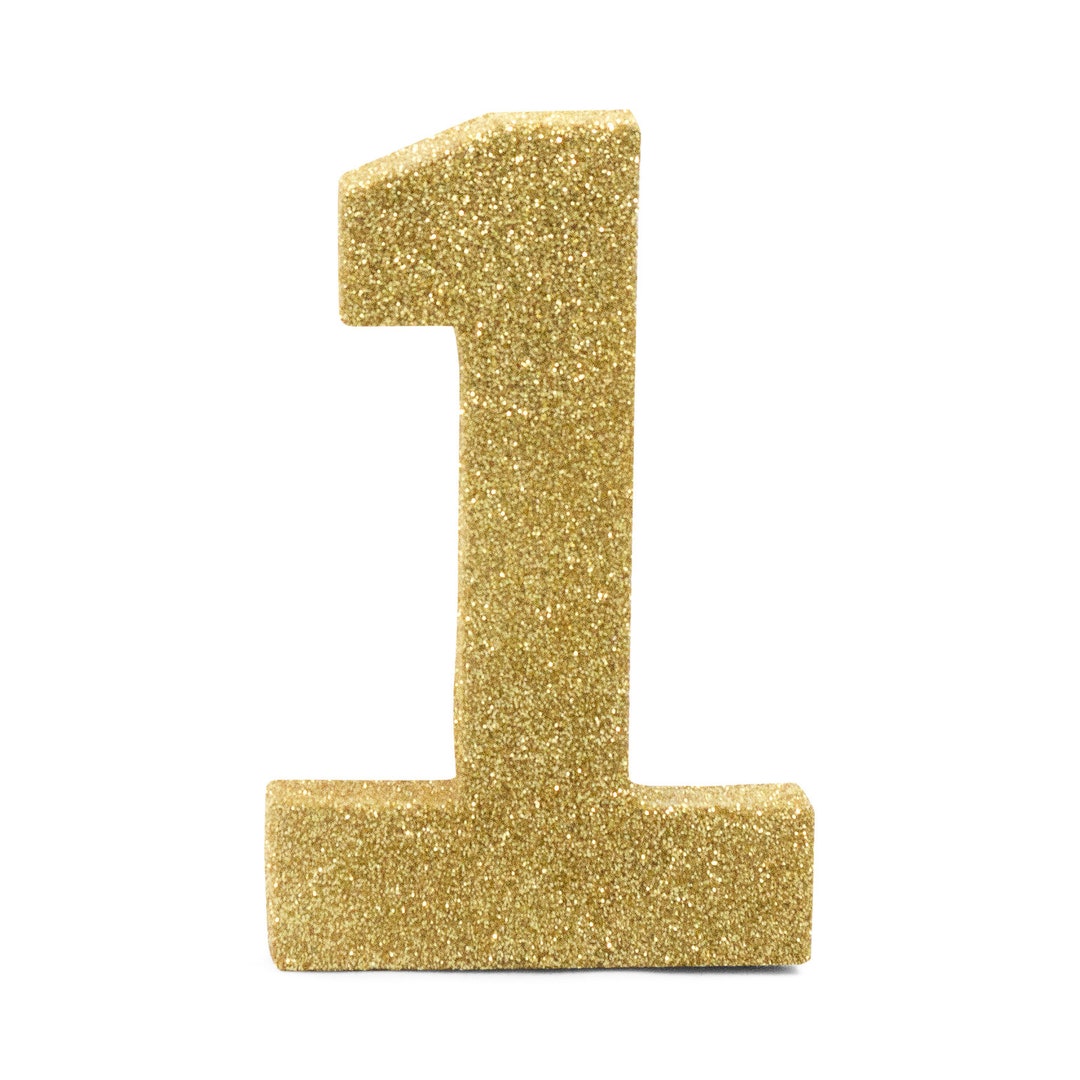 Giant Number 1 Gold Fine 8 1 Smash Cake Prop, Table Deco, Xl Glitter 