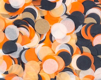 Confetti Pack - Orange Black Peach Biodegradable 1” Confetti- “Hocus Pocus" - Table Decor, Baby Shower, Halloween, Birthday