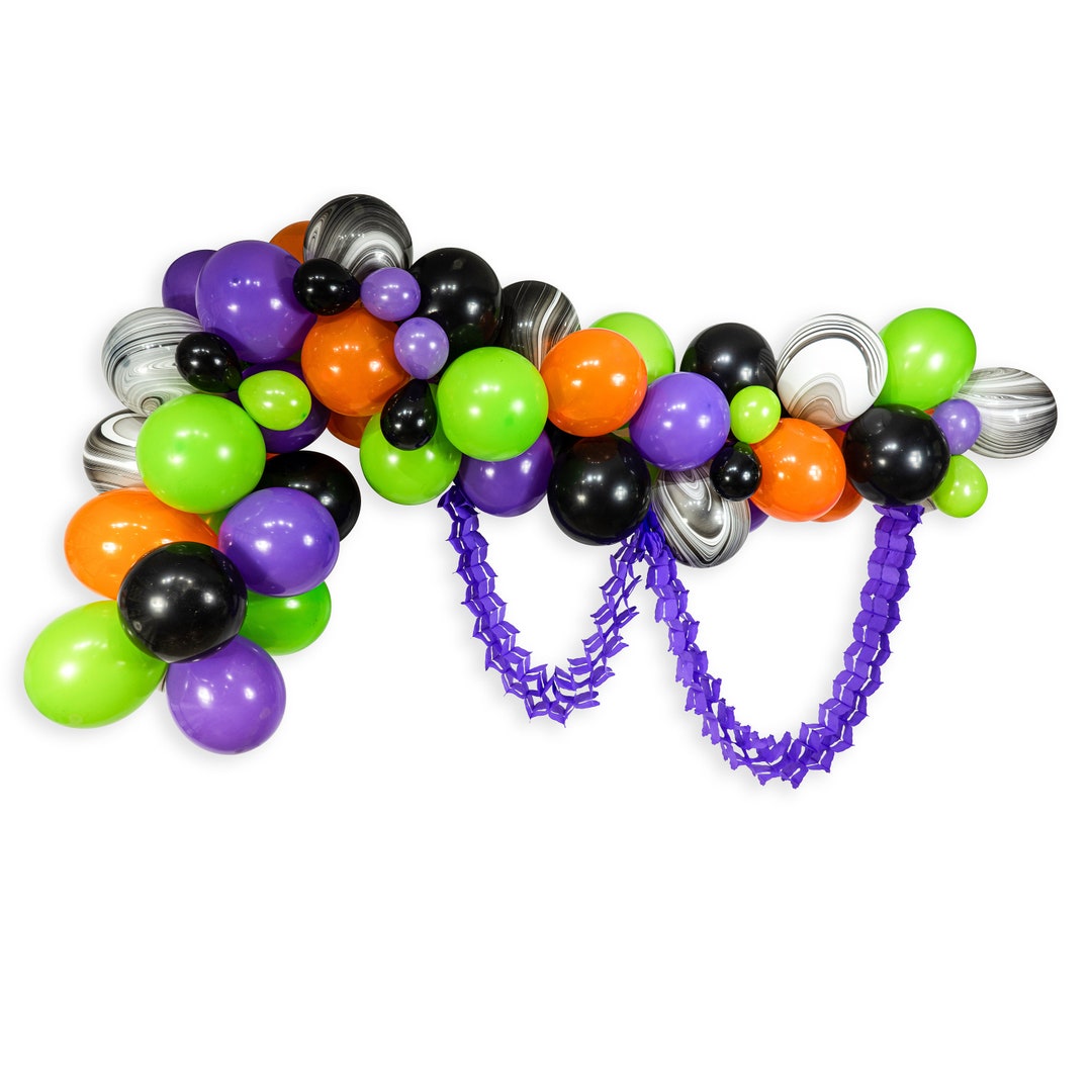 Giant Balloon Garland Kit Purple Black Orange Lime Green Giant Balloon