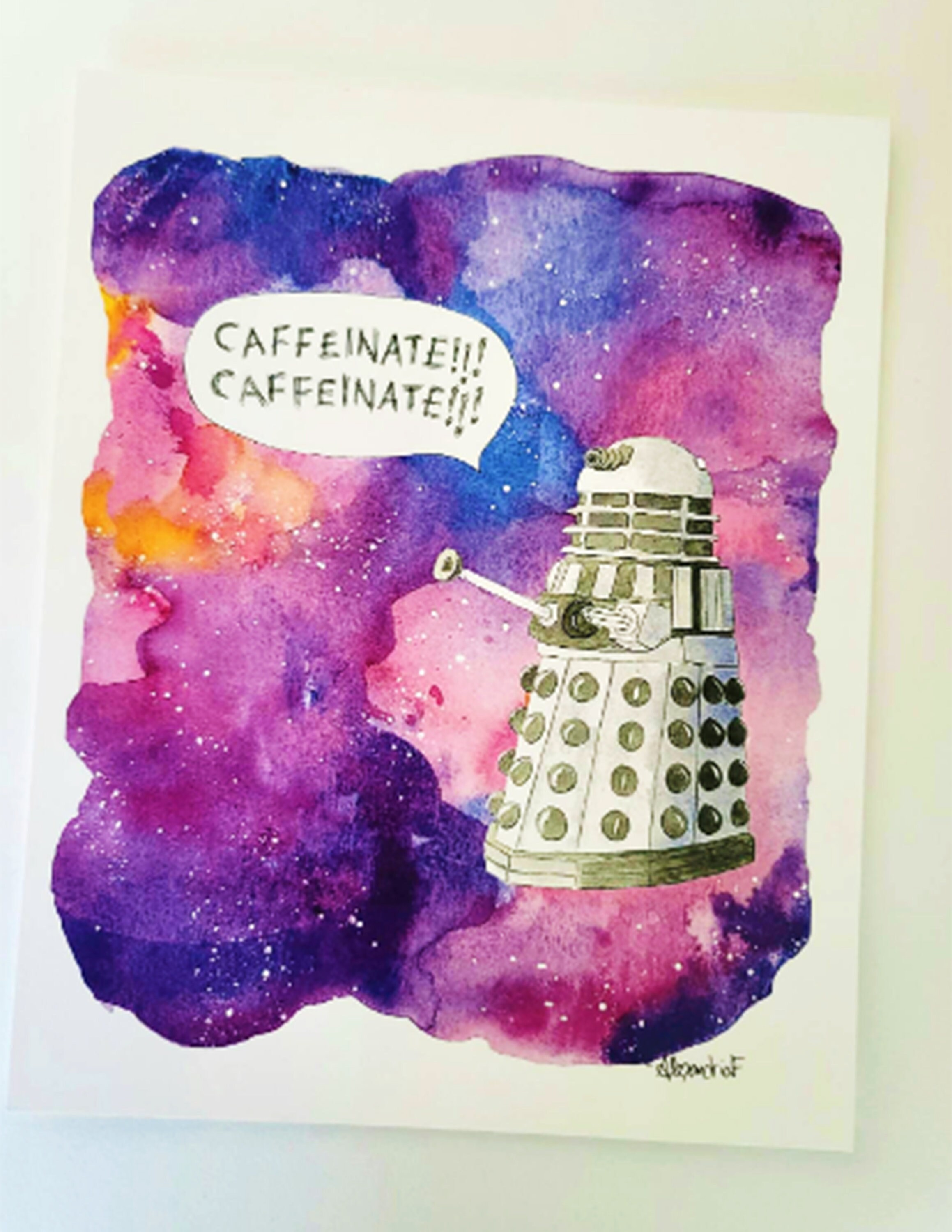 Dalek Caffeinate Print Doctor Who Lover Coffee Gift - Etsy Polska