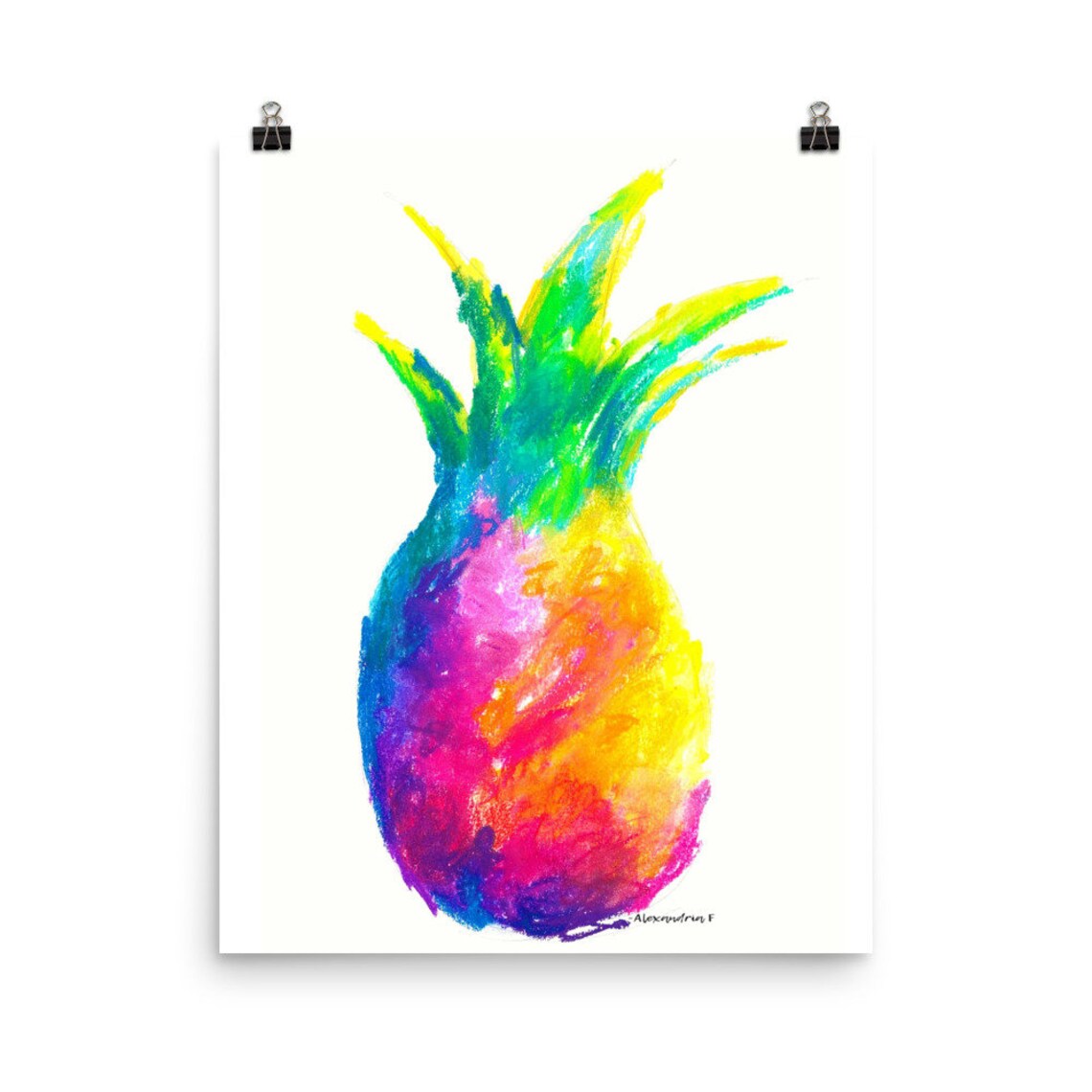 Cartel de piña, arte de la pared de la fruta, impresión del programa de ...