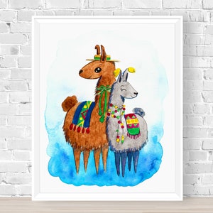 Lama paar Poster, Alpaka Hochzeitsgeschenk, Jack und Jill Duschgeschenk