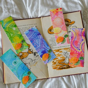 Sea Turtle bookmark Colorful Australian book mark Aboriginal design