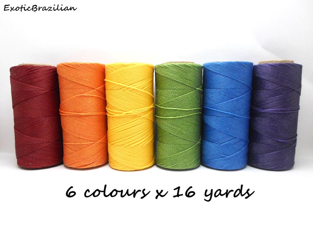 Rainbow Set of 6 Colours X 16 Yards Waxed Polyester Cord Etsy