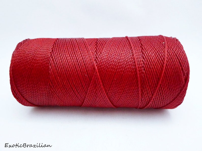 Red Waxed Polyester Cord 16yards Red Waxed Polyester Thread Etsy