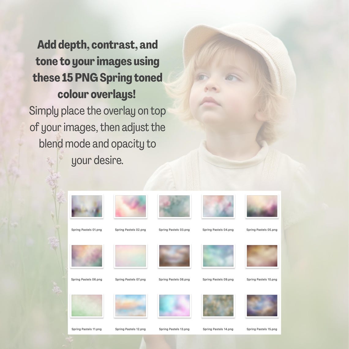 Spring Colour Overlays, Photoshop Overlays, Photography Filters, Color ...