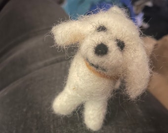 Small Felted Wool Bichon Frise