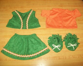 WHITE CHRISTMAS BLOUSE RED PANNE VELVET SKIRT for 16/" CPK Cabbage Patch Kids