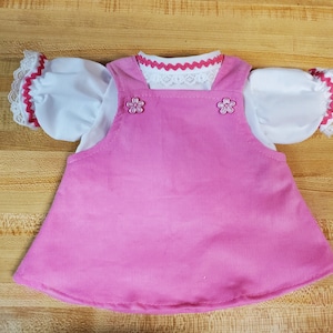 Assorted jumpers-- MOST complete with coordinating blouses for 16&quot; CPK Cabbage Patch Kids