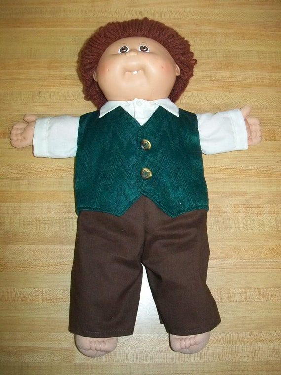 WHITE CHRISTMAS BLOUSE RED PANNE VELVET SKIRT for 16/" CPK Cabbage Patch Kids