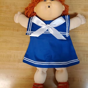 SAILOR Sailing Sailboat DRESS for 16" 17" 18" Cabbage Patch Kids cpk dolls dress tie -in red, white, blue or turquoise