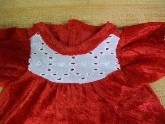 WHITE CHRISTMAS BLOUSE RED PANNE VELVET SKIRT for 16/" CPK Cabbage Patch Kids