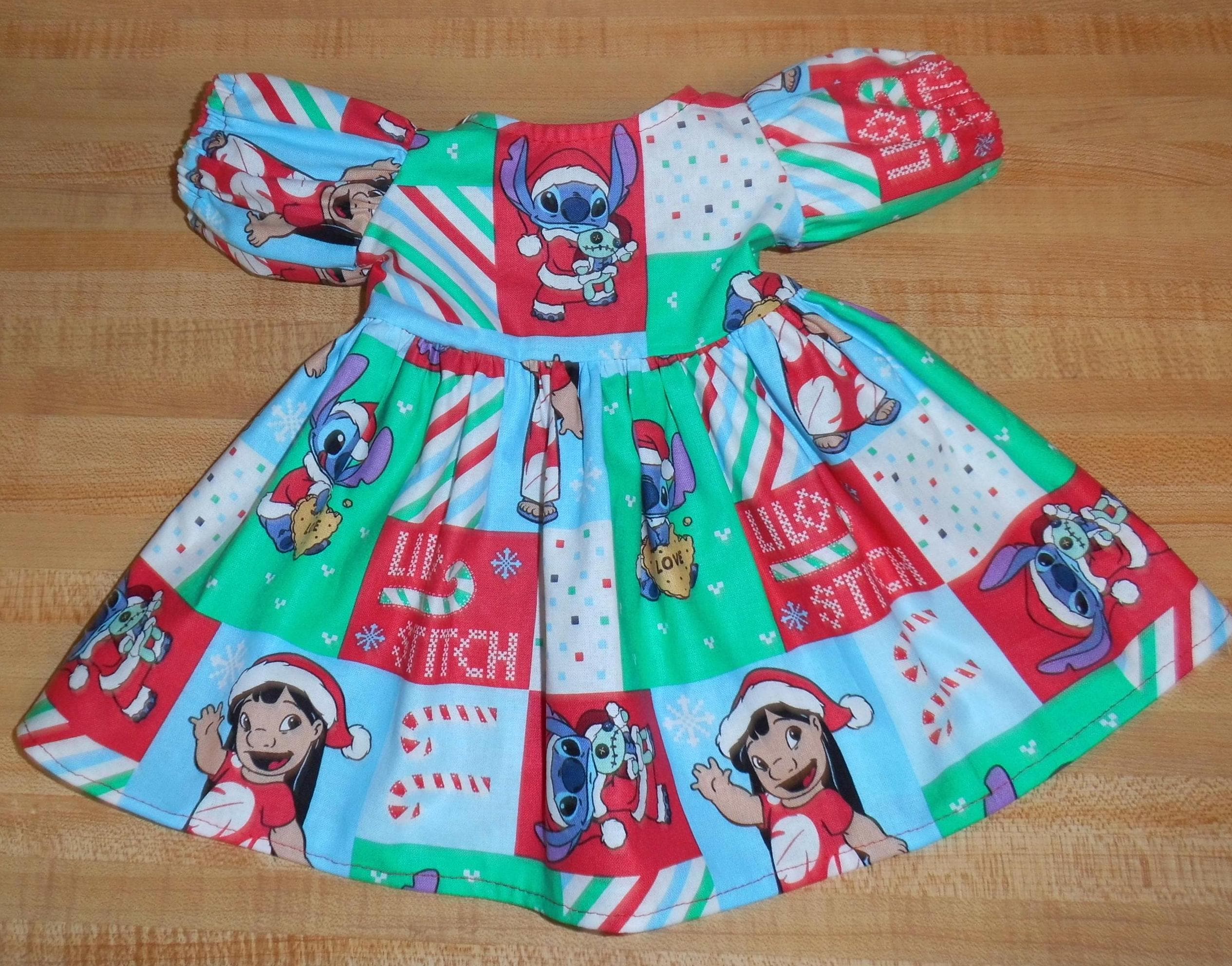 stitch christmas dress Disney Stitch Christmas Tutu Dress Green Red Snowflake Long Sleeve Girls 2T