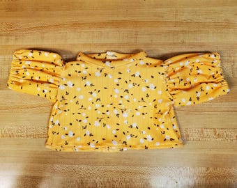 Blumen Blumige geblümte Puffärmel-T-Shirts für 16-Zoll- Cabbage Patch Kinder cpk-Puppen Auch einfarbig