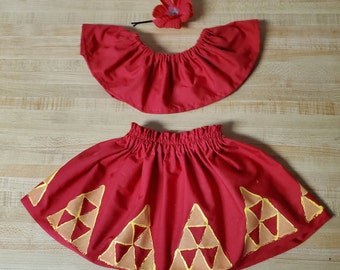 HAWAIIAN HOCHZEIT HOCHZEIT ALOHA mu'u mu'u kleid oder Hula Tänzer Outfit für 16" Cabbage Patch Kids cpk dolls w / eyelet trim."