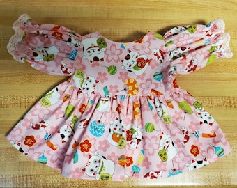 LUCKY Cat Kleid KOLLEKTION mit Maneki Neko Print für 16" Cabbage Patch Kids DPK Puppen