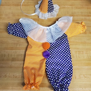 CLOWN costume outfit for 16&quot; cpk Cabbage Patch Kids 4 choices plus MARDI GRAS dress shirt/pants set Harlequin