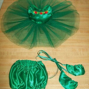 SATIN + NETZ/Tüll Ballet Ballerina Tutu Panty Hausschuhe Set für 16" Cabbage Patch Kids Puppen
