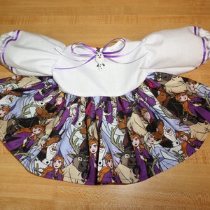 FROZEN Anna Elsa Olaf Dress Shirt for 16" Corduroy jumper for 14" or 16" Cabbage Patch Kids CPK dolls DRESS W/ OLAF BUTTON