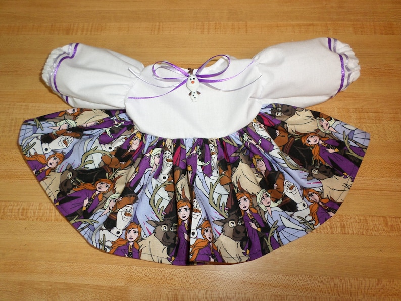 FROZEN Anna Elsa Olaf Dress Shirt for 16" Corduroy jumper for 14" or 16" Cabbage Patch Kids CPK dolls DRESS W/ OLAF BUTTON