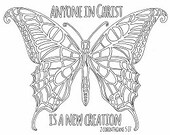Items Similar To Butterfly Coloring Page Anyone In Christ