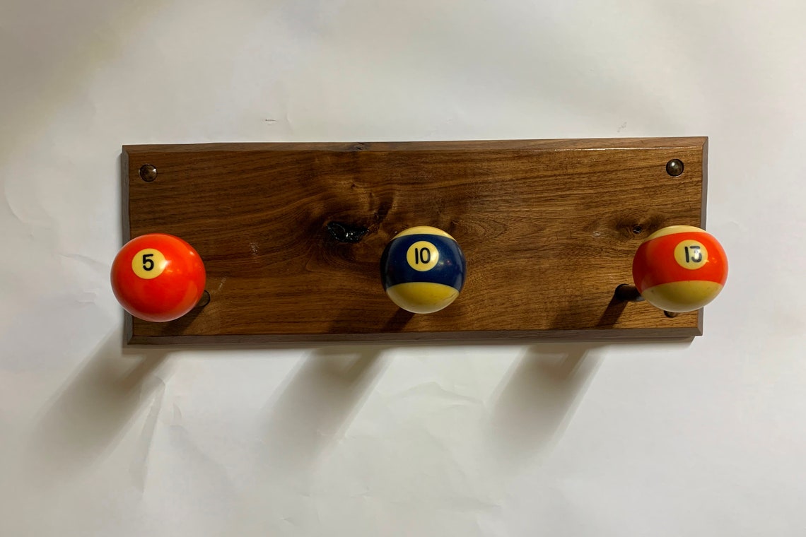 Billiard Ball Wall Mounted Coat Hook Pool Hall Etsy