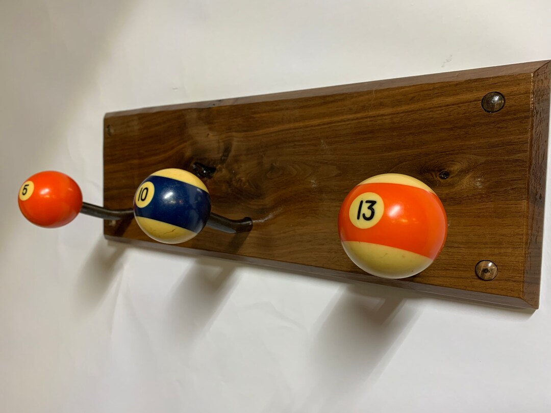 Billiard Ball Wall Mounted Coat Hook Pool Hall Etsy