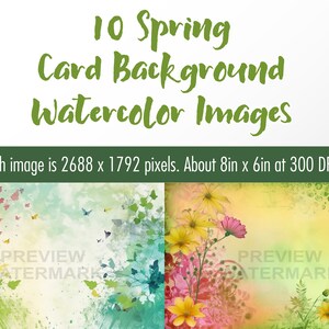 Frühling Blumen Bundle Aquarell Kunst Digital Download Bundle - Blumen Grußkarte Herstellung Digitale Malerei Bilder