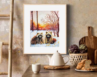 Sprightly Bandits - Raccoons - Limited-Edition Art Prints
