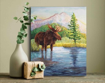 Highland Hues - Moose - Original Watercolor Art