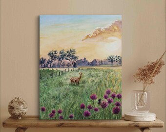 Morning’s Gentle Whisper - Deer - Original Watercolor Art