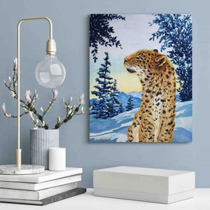 Warm Wisp - Snow Leopard - Original Watercolor Art