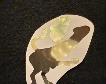 Silver mirror penis fascinum sticker