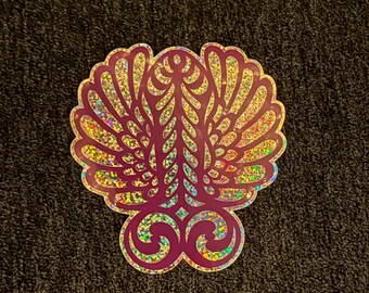 Purple glitter penis fascinum sticker