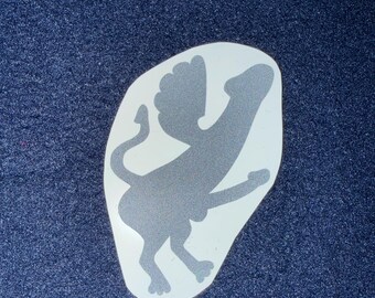 Black reflective penis fascinum sticker