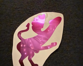 Purple mirror penis fascinum sticker