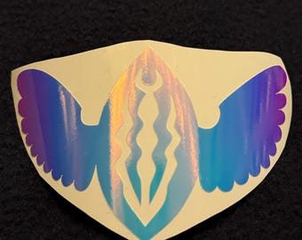 Iridescent glow in the dark vulva fascinum sticker
