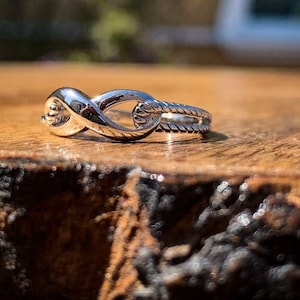 Infinity - Sterling Silver 925 Ring, side Texture Traditional Style,  Inspirational ring, Message ring, Eternal love gift, Birthday gift