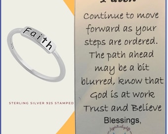 Sterling Silver "Faith" Ring: Inspirational Message Jewelry
