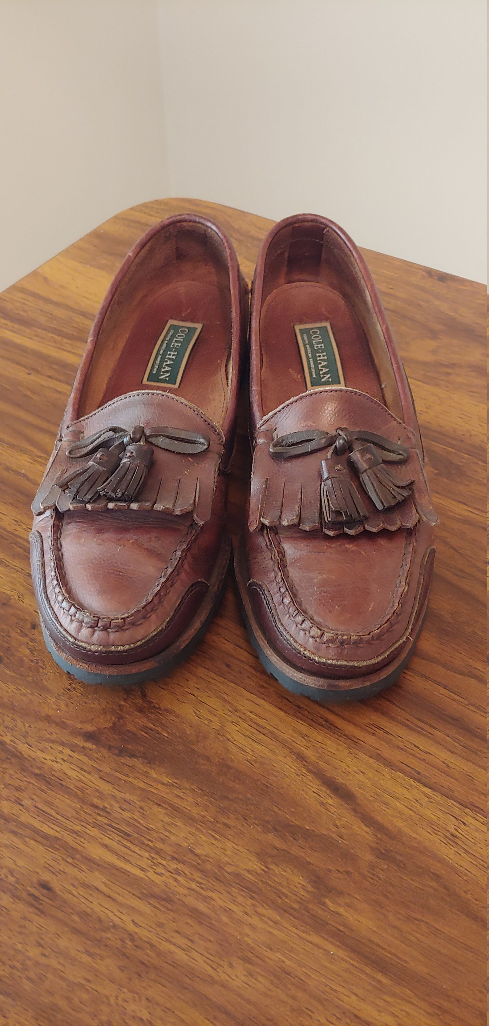 Vintage Cole Haan Brown Leather Boat Shoes | Etsy