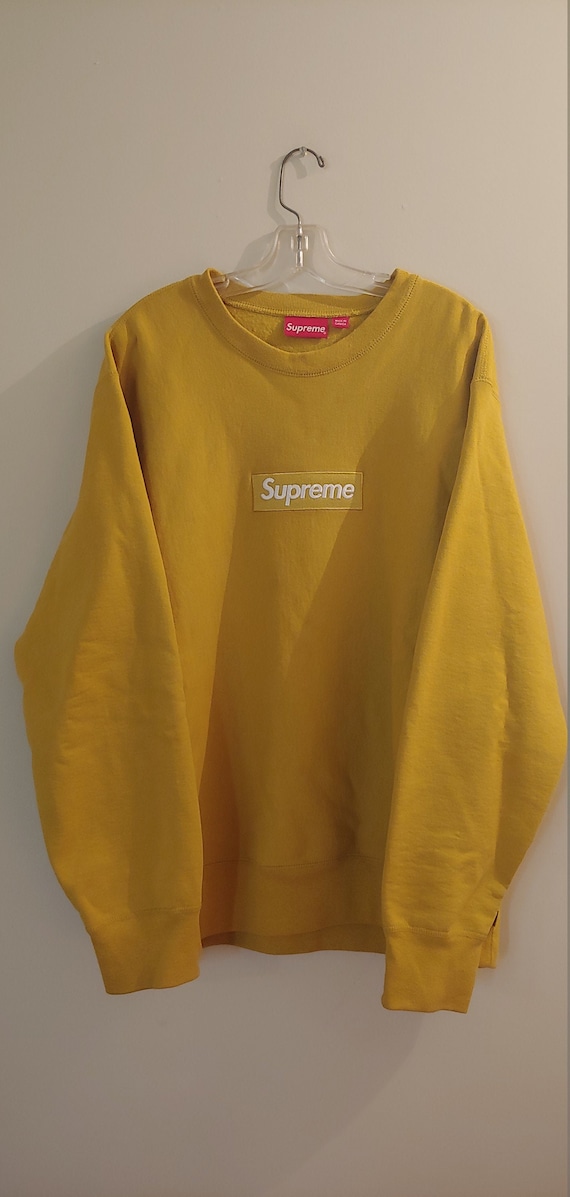 Supreme Mustard Box Logo Crewneck.