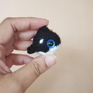 Orca Desk Toy | Mini Crochet Killer Whale Worry Pocket Pet | Stuffed Animal Collectors Gift