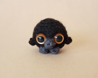 Custom Raven Mini Crochet Desk Pet | Crow Pocket Pet | Blackbird Plush | Ornament | Keychain