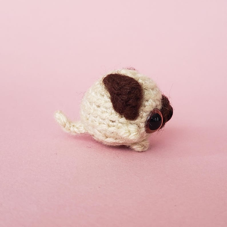 Mini Toy Pug | Dog Keychain | Crochet Car Charm Doggy | Puppy Ornament | Gifts under 30 image 4
